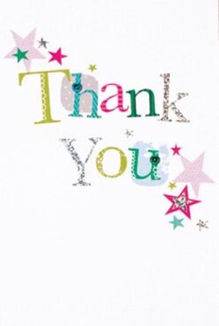 This thank you card, so often chosen by Orpington residents, seems to encapsulate delight as vividly as a fresh arrangement set on a local kitchen table. The phrase 'Thank You' runs in a stitched, textured script across the card, every letter an individual canvas-lime, fuchsia, peacock blue-embellished with tiny stitches, dots, or metallic shine, reminiscent of the joyous handmade crafts at Orpington's monthly artisan market. Stars hover at the message's edge in bursts of magenta, teal, and glimmering gold, their arrangement suggesting confetti swirling in the gentle breeze often felt near the River Cray. As you hold it, the print's delicately raised surfaces invite touch, and the occasional glint of silver offers a tactile delight under window light. The background-purest white-lets every vibrant pattern and shining accent stand out as if illuminated by summer sun. This card's thoughtful composition mirrors the care of a seasonal bouquet lovingly arranged by a local Orpington florist, ready to deliver gratitude-and a little bit of celebration-anywhere from Petts Wood to St. Mary Cray. It's an offering that feels genuine, heartfelt, and as personal as a handwritten note tucked into a bouquet, perfect for making every thank you unforgettable.