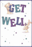 Infused with cheerful energy and crafted with heart, this illustrated get well card radiates hope and lively optimism-a perfect pick-me-up for anyone in Orpington and beyond. Two endearing companions, a teddy bear and a puppy, seem to spring from the page, their plush forms and expressive eyes filled with genuine support. They joyfully balance and support the oversized, blocky letters spelling out 'Get Well,' painted in rich indigos and teals that leap vividly against a backdrop as soft as the morning light in Orpington's Goddington Park. Scattering across the scene, stars in hints of purple and blue glimmer with playful promise. The fur textures of both bear and pup appear almost touchable, imbuing the card with a realistic warmth reminiscent of a comforting embrace after a stroll along Orpington's tranquil pathways. This tender design delivers more than well wishes; it extends an emotional balm, just as a hand-delivered arrangement from Flower Delivery Orpington brings a vibrant reminder of care and encouragement to the heart of the community.